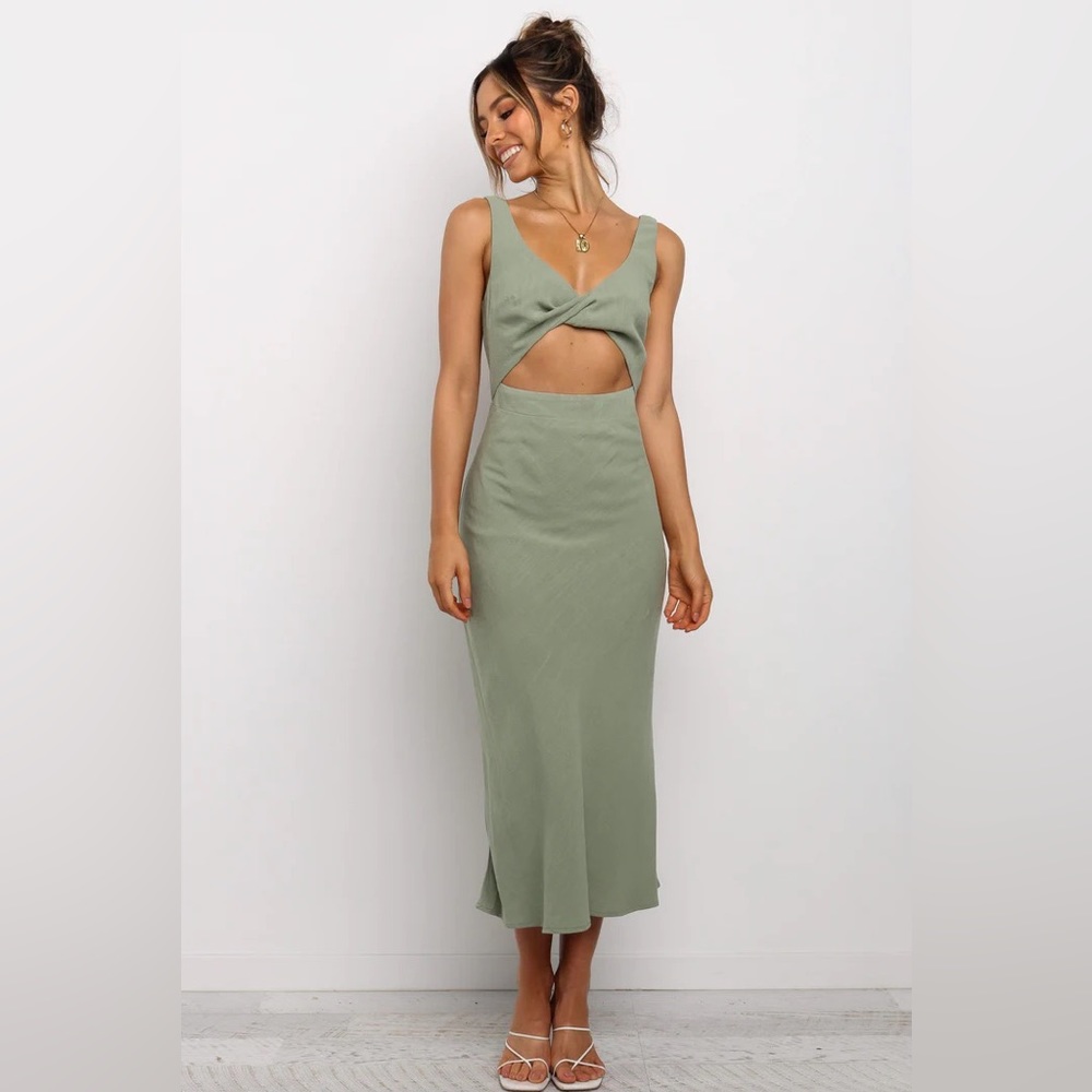 SOLD NWT Petal & Pup APOLLO cut out DRESS - OLIVE - Picture 5 of 5